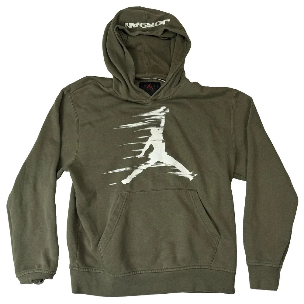 Air Jordan Flight MVP Soft Fleece Green Hoodie Motion Jumpman FV7227-222 Medium